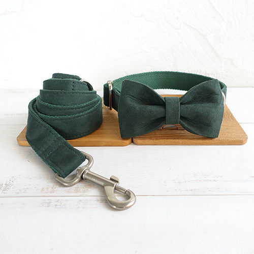Dog bow tie collar set