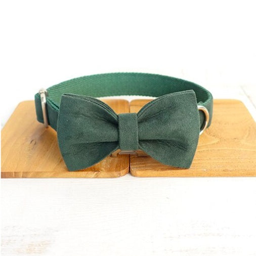 Dog bow tie collar set